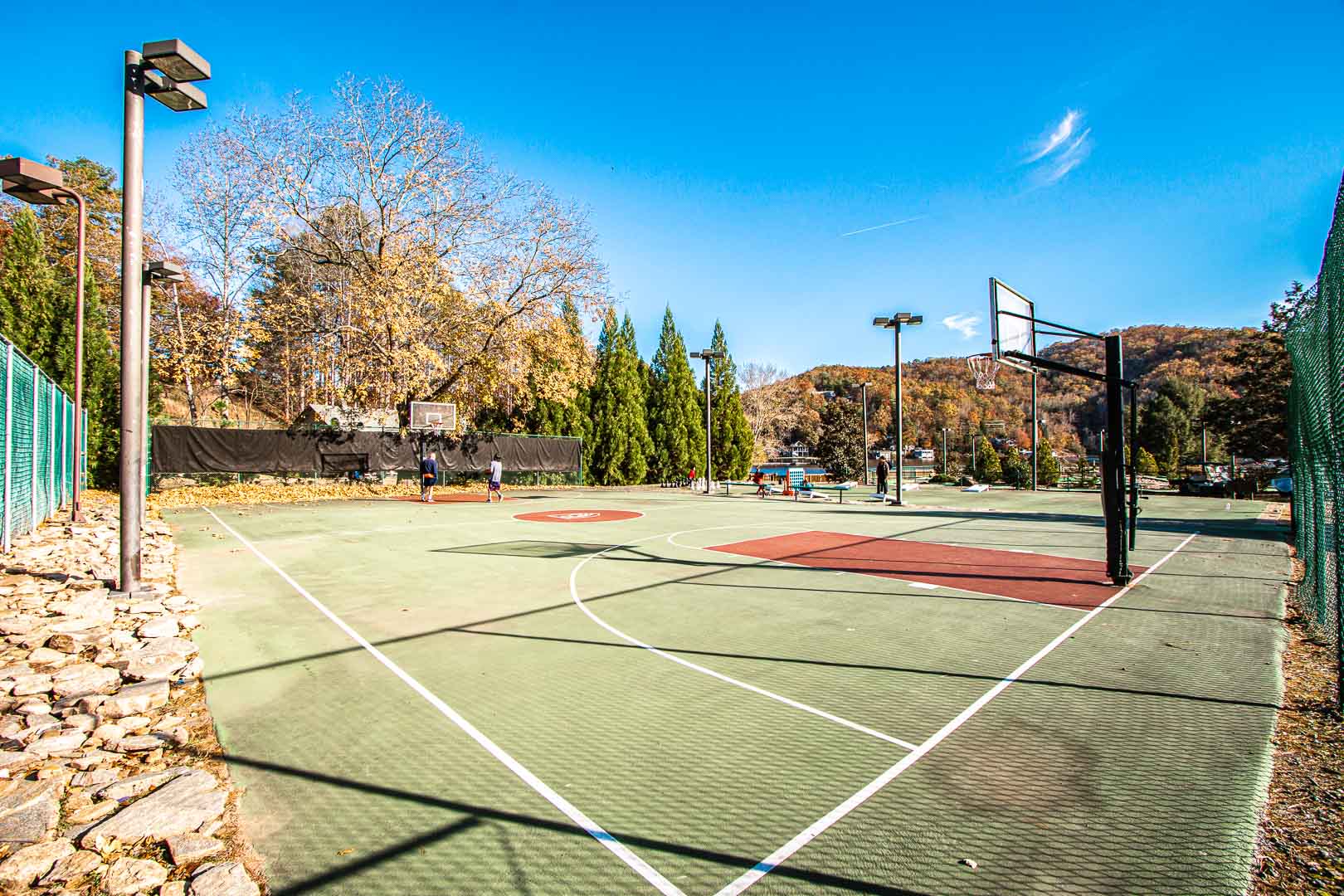The outdoor basketball courts at VRI's Fairways of the Mountains in North Carolina.
